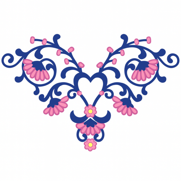Symmetrical Floral Heart