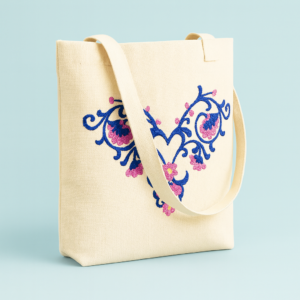 Floral Heart Tote Bag